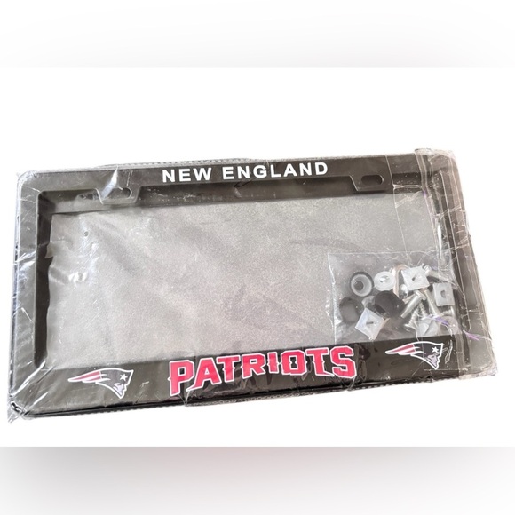 Other - New England Patriots Stainless Steel Black License Plate Frame Hardware Boston